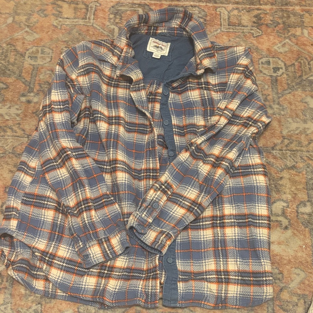 American Eagle Outfitters Blue Plaid Sweater
